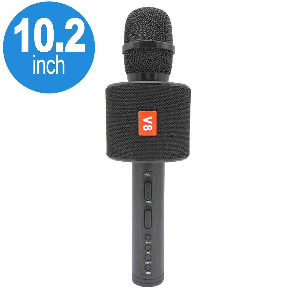 ''Wireless Bluetooth Karaoke Microphone, 3-in-1 Portable Hand SPEAKER V8 (Black)''